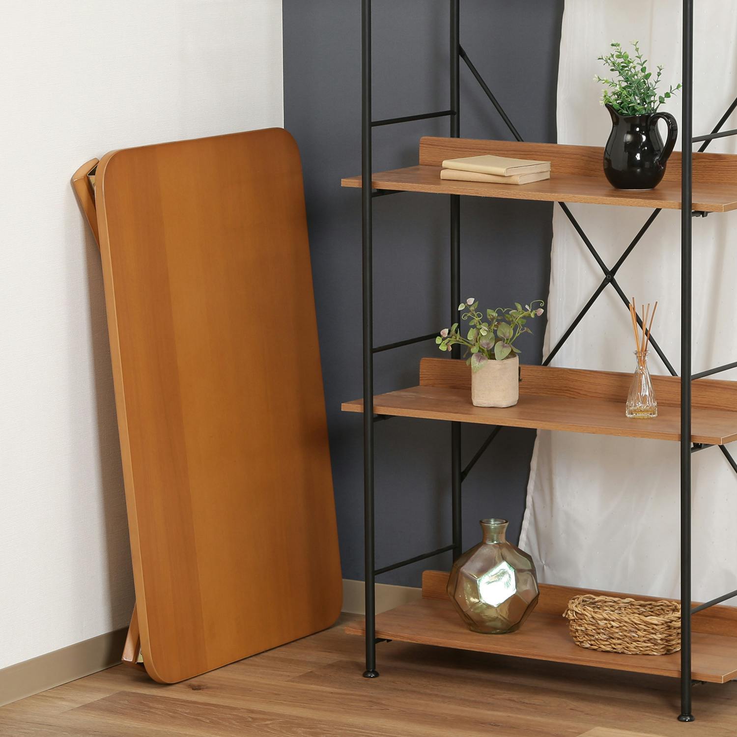 ローテーブル 折りたたみ 90×60cm ナチュラル すっきりシンプル