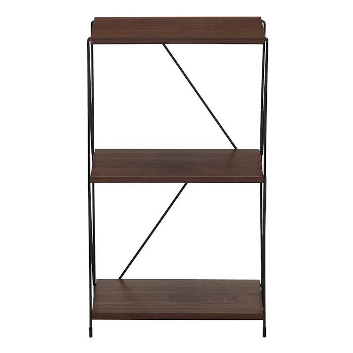 EZBOワイヤーラック3段 40幅 ミディアムブラウン 差し込むだけの簡単組み立て!工具不要オープンラック3段 【送料込み】#fjbo