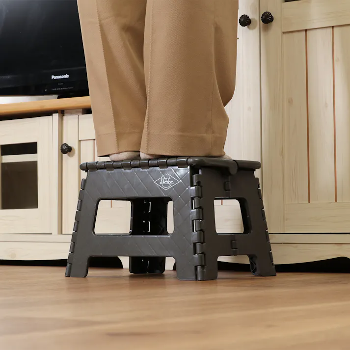 フォールディングステップスツール H22cm カーキ 1台あると便利な万能折りたたみステップスツール 【送料込み】#fjbo