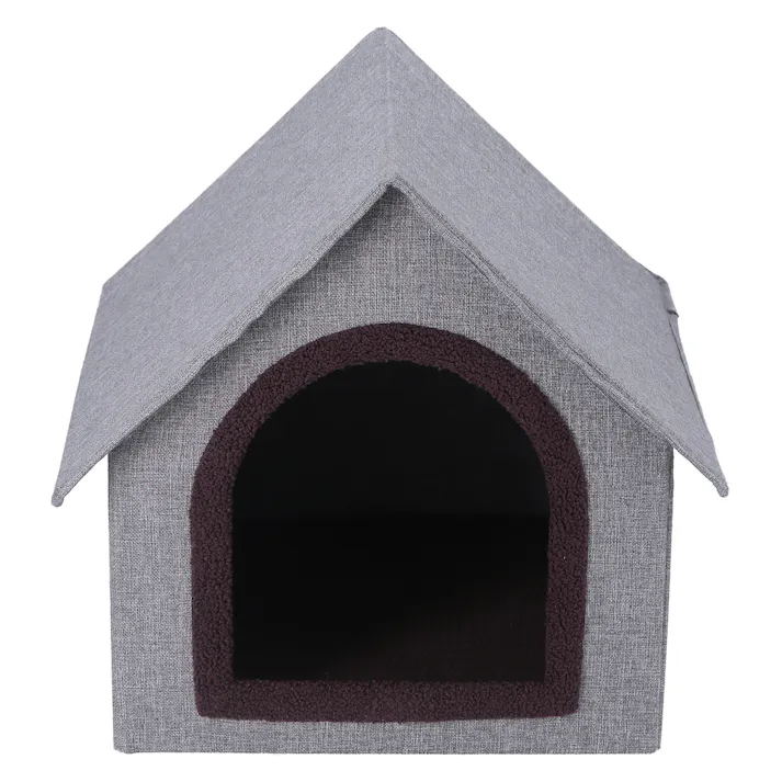ペットハウス 三角屋根 三角屋根 Lサイズ GY(グレー) 大きなペットもゆったり使える三角屋根のペットハウス 【送料込み】#fjbo