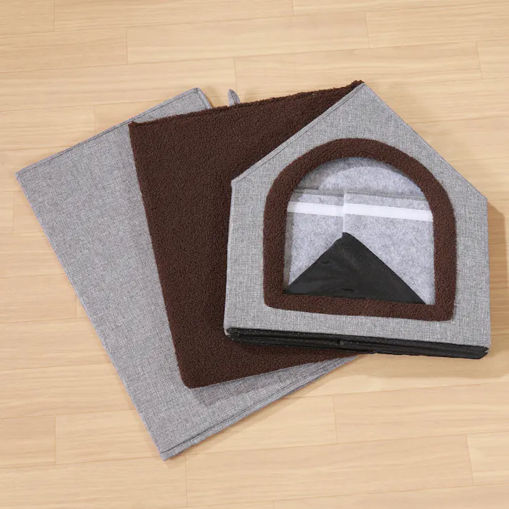ペットハウス 三角屋根 三角屋根 Lサイズ GY(グレー) 大きなペットもゆったり使える三角屋根のペットハウス 【送料込み】#fjbo