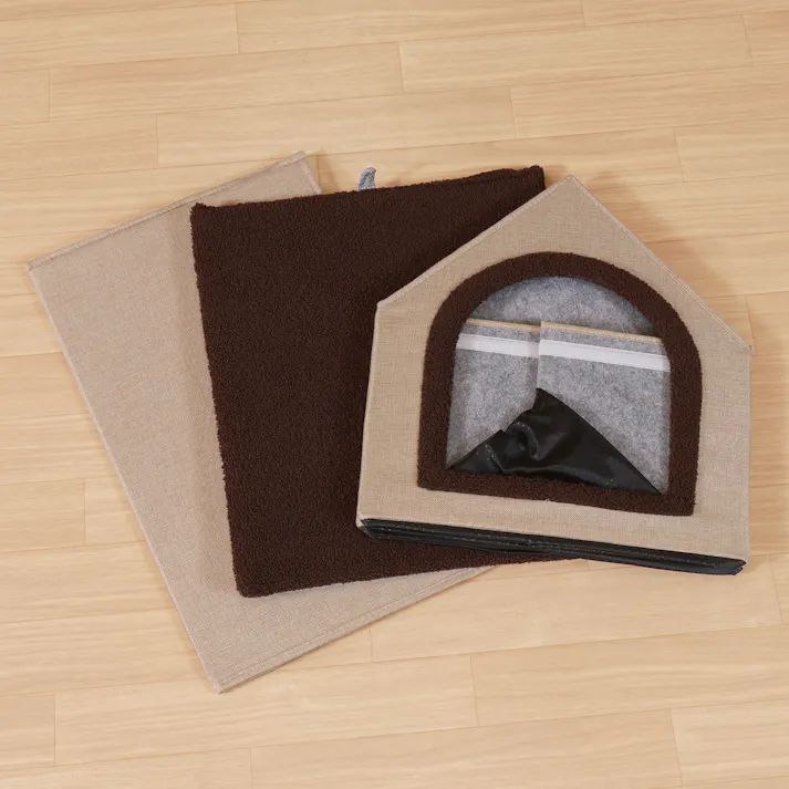 ペットハウス 三角屋根 三角屋根 Lサイズ BE(ベージュ) 大きなペットもゆったり使える三角屋根のペットハウス 【送料込み】#fjbo