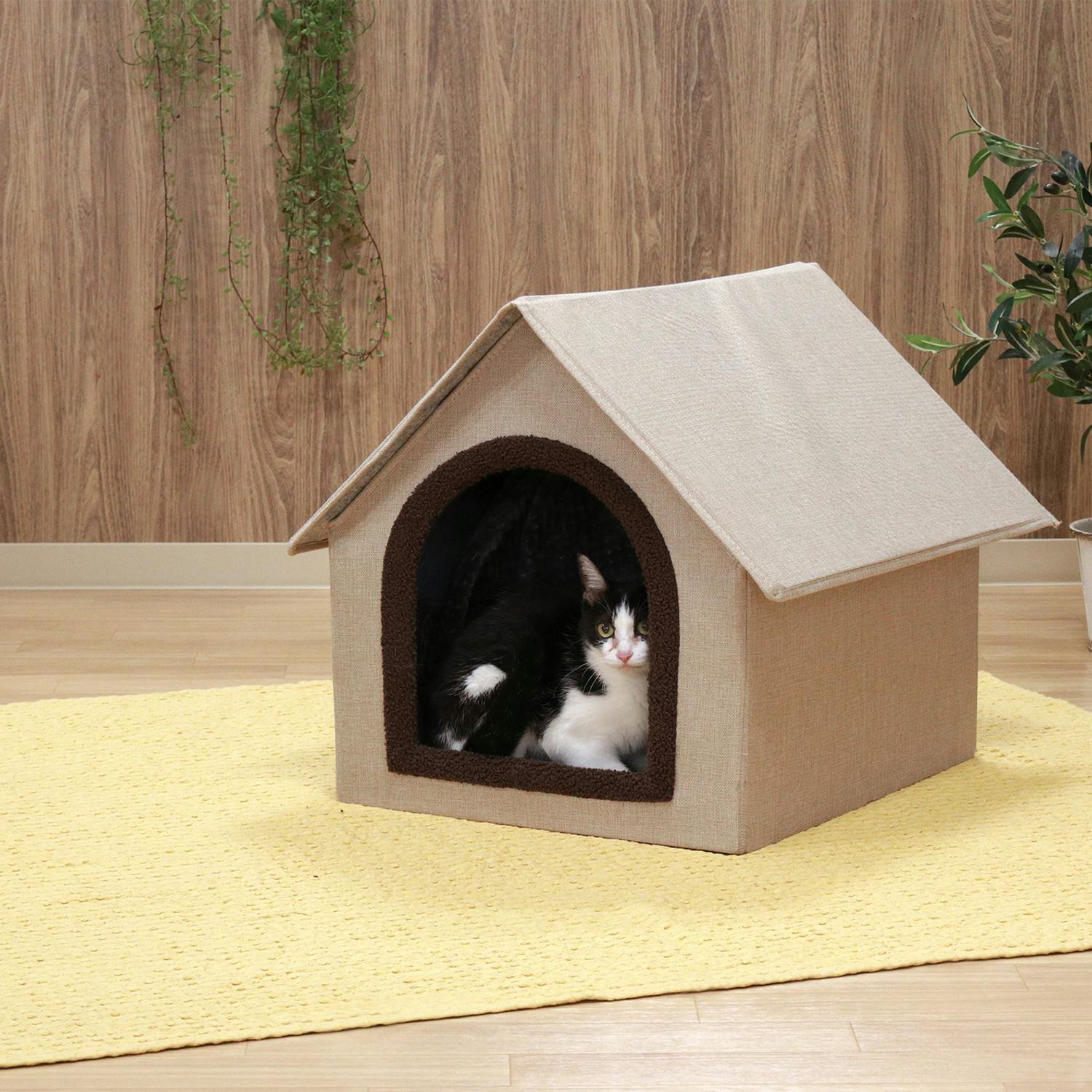 ペットハウス 三角屋根 三角屋根 Lサイズ BE（ベージュ） 大きなペット