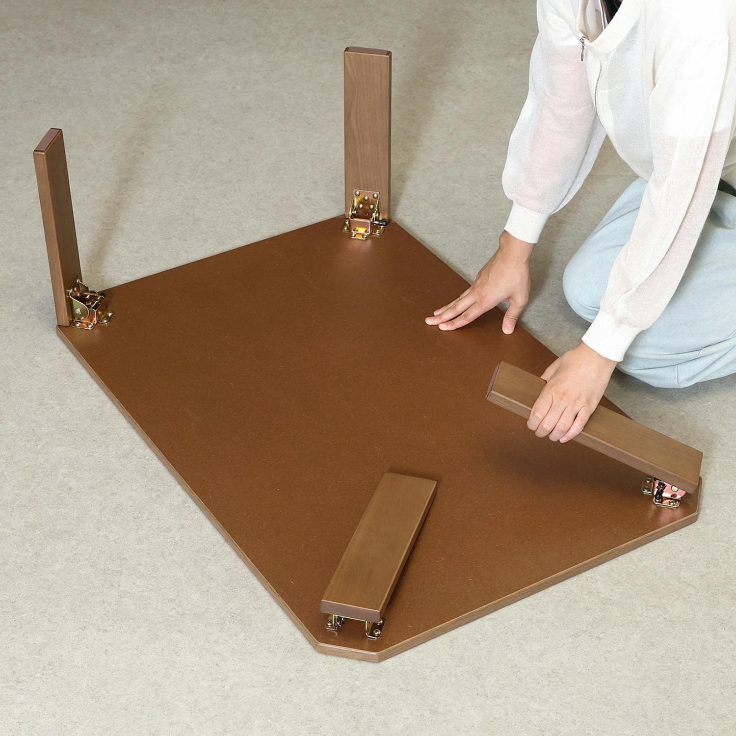 UVモダンローテーブル Latte ウォルナット 90x60 UV塗装で傷に強い