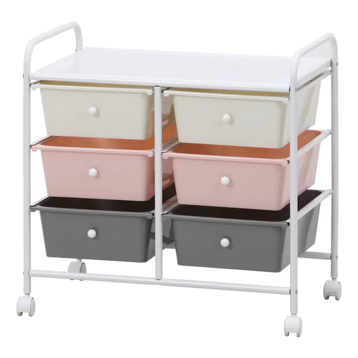 キッズ収納3段 color 6マス カラフルでかわいい引き出しタイプのキッズ収納♪ 【送料込み】#fjbo
