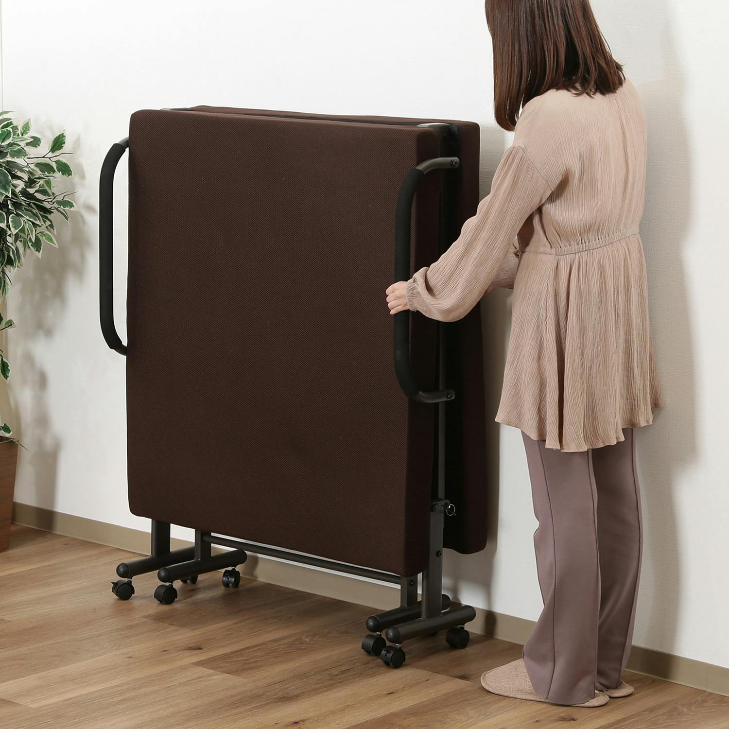 低反発折りたたみベッドフリーロック42段 高床 42段階で調節できる低