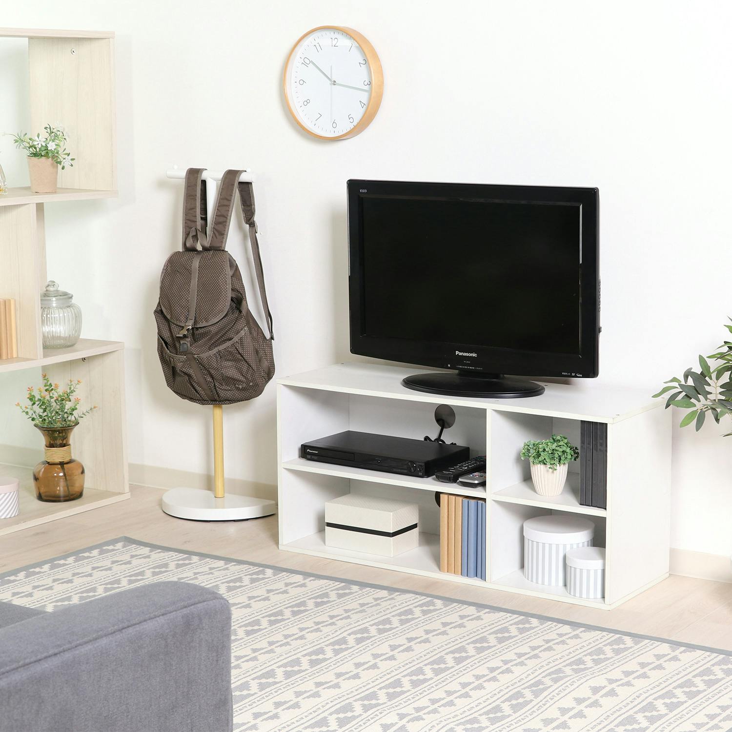 TVラック 幅89cm ホワイト 収納力バツグン！シンプルテレビ台 【送料