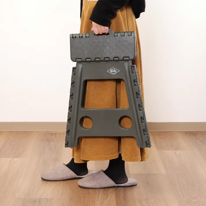 フォールディングステップスツール H39cm カーキ 1台あると便利な万能折りたたみステップスツール 【送料込み】#fjbo