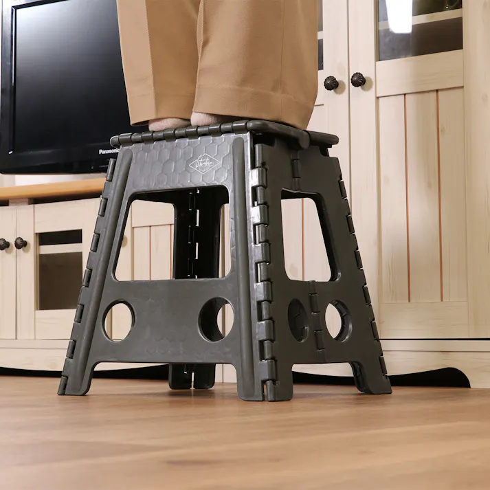 フォールディングステップスツール H39cm カーキ 1台あると便利な万能折りたたみステップスツール 【送料込み】#fjbo