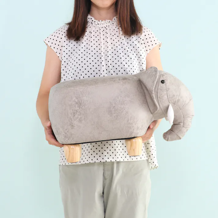 アニマルスツール キュートサイズ ゾウ ライトグレー キュートなお顔のアニマルミニスツール 動物 耐荷重80kg【送料込み】#fjbo