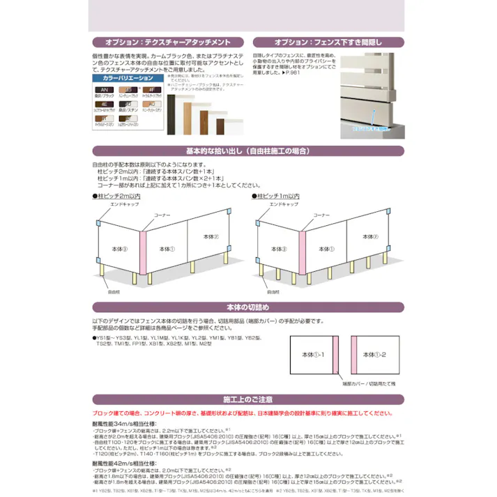 YKKAP シンプレオフェンス TS2型 たてスリット 本体 T60 H600 高さ60cm フェンス本体のみ カームブラック