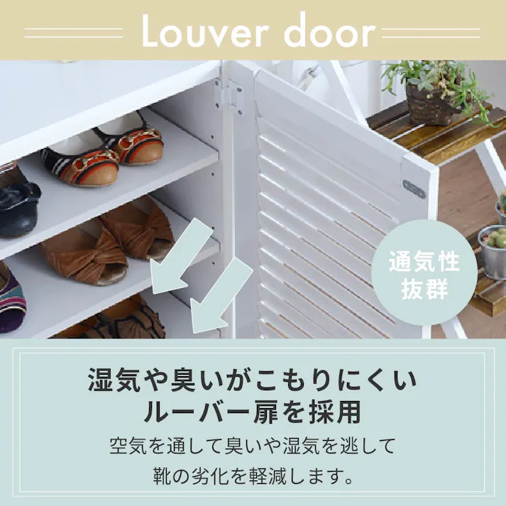 靴箱 シューズボックス 下駄箱 シューズラック 靴 収納 幅75 奥行33 2個組 縦横自在 薄型 玄関収納 むれない ルーバー 式 扉 下足入れ 靴箱 玄関 靴入れ