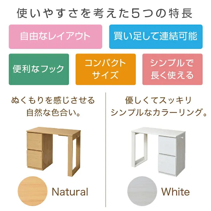 育てる デスク コンパクト デスク チェスト セット 買い足し 可能 机 収納 キャビネット 付き 大人の勉強机 書斎机 リビングデスク 木製 省スペース 幅90