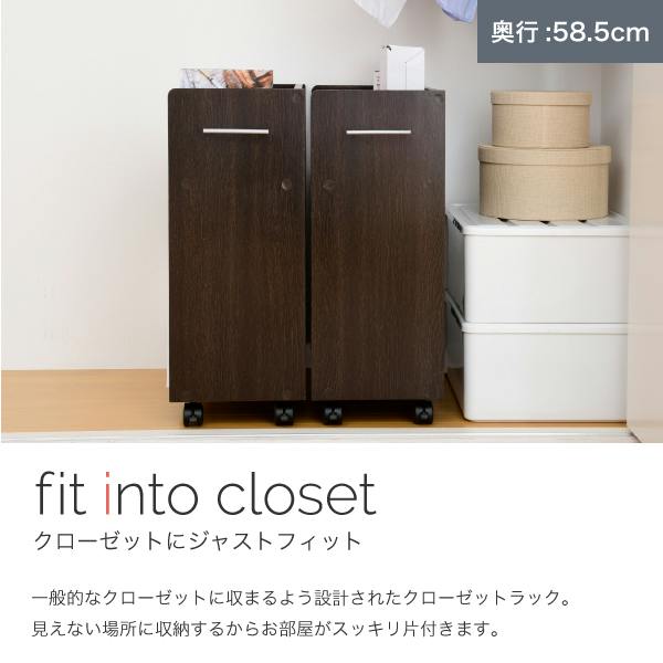 クローゼット ラック 収納 2個セット A4ファイル 幅26.5 奥行58 .5