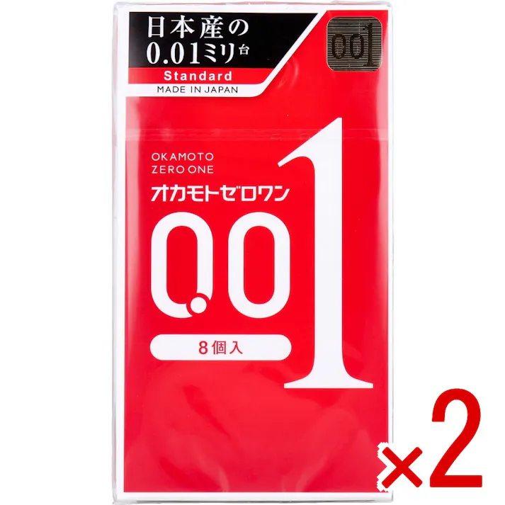 【2点まとめ買い】オカモトゼロワン 0.01ミリ コンドーム 8個入 × 2点 日本産の0.01ミリ台。 オカモト史上最薄。均一なうすさ0.01ミリ台(オカモト社測定)。 【送料込み】