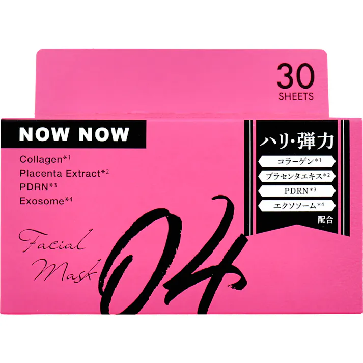 NOWNOW FACIAL MASK ナウナウフェイスマスク 04 ピンク 30枚入 × 1点 ハリ・弾力 もっちりの肌触り。 【送料込み】