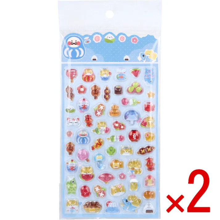 【2点まとめ買い】ぷくちゅるシール2 フードアニマル おまつり 1枚入 × 2点 ぷくちゅるシール。 対象年齢:6歳以上。 【送料込み】