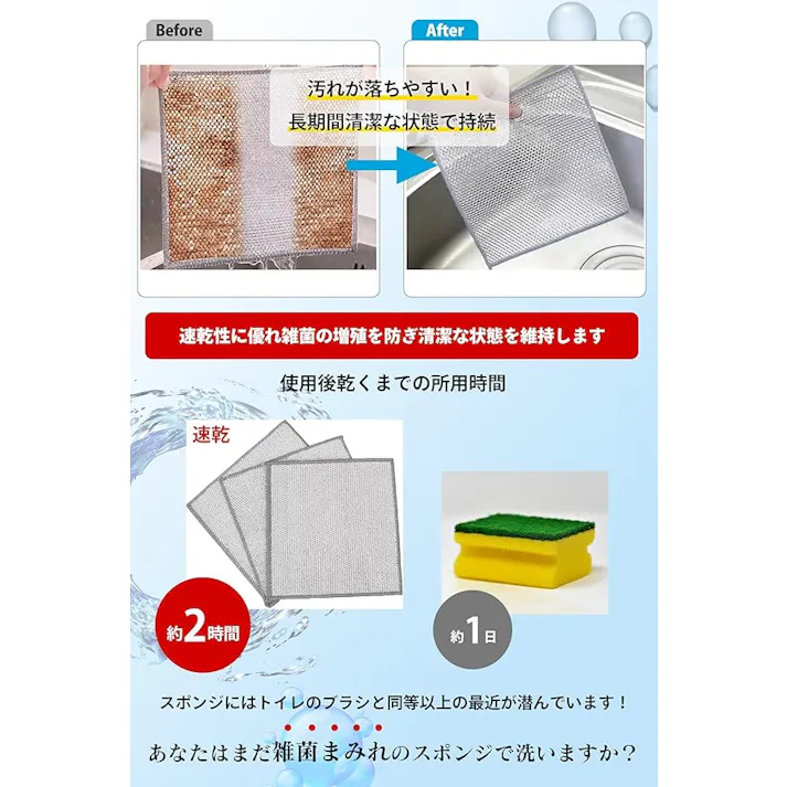 ふきん 台拭き 油汚れ クロス 布巾 キッチンクロス 焦げ落とし キッチン シンク 洗い物 掃除 頑固な油汚れをしっかり落とす 速乾 吸水 二層構造 リバーシブル竹炭キッチンクロス