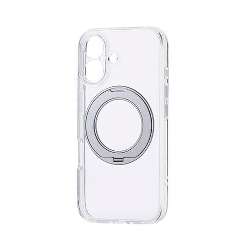 iPhone 16 ハイブリッドケース 極限 MAGKEEP スタンド シルバー