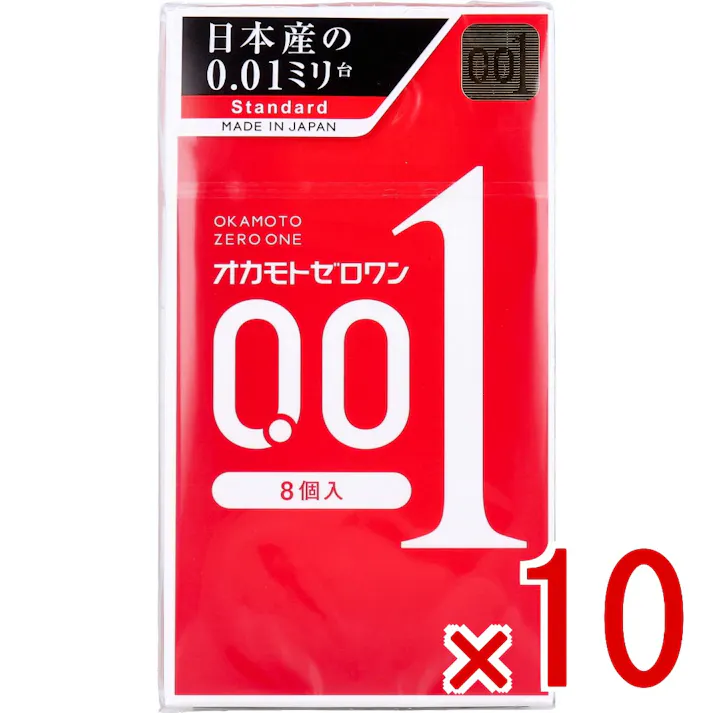 【10点まとめ買い】オカモトゼロワン 0.01ミリ コンドーム 8個入 × 10点 日本産の0.01ミリ台。 オカモト史上最薄。均一なうすさ0.01ミリ台(オカモト社測定)。 【送料込み】