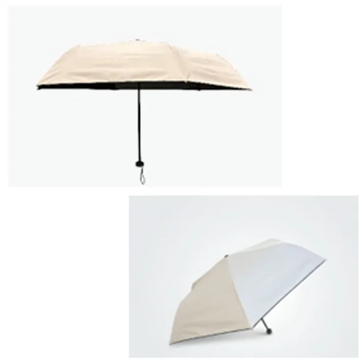 【3点まとめ買い】晴雨兼用 折り畳み日傘 軽量タイプ 約53cm ライトベージュ × 3点 UV CUT 99%以上 毎日の持ち歩きに便利な、軽量タイプの晴雨兼用折りたたみ日傘。 【送料込み】