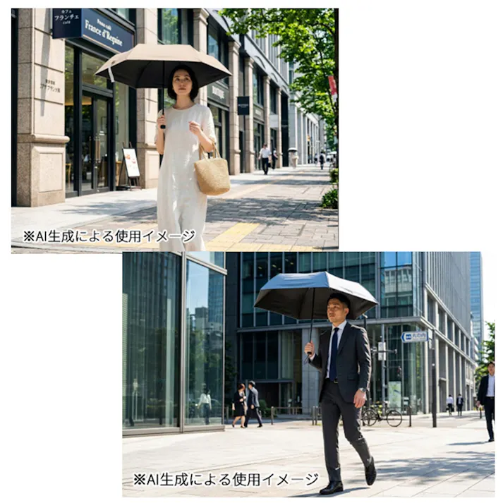 【3点まとめ買い】晴雨兼用 折り畳み日傘 軽量タイプ 約53cm ライトベージュ × 3点 UV CUT 99%以上 毎日の持ち歩きに便利な、軽量タイプの晴雨兼用折りたたみ日傘。 【送料込み】