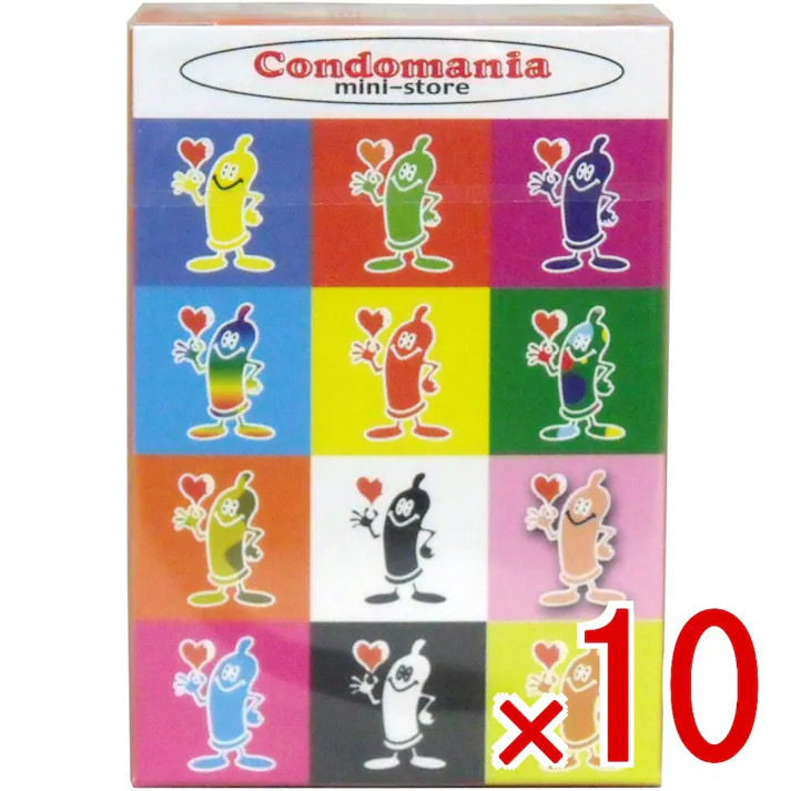 【10点まとめ買い】コンドマニア・ミニストア コンドーム 6個入 × 10点 コンドマニアとジャパンメディカルの共同開発商品です! パッケージには「Condomania」のかわいいオリジナルキャラクターが勢揃い! 【送料込み】