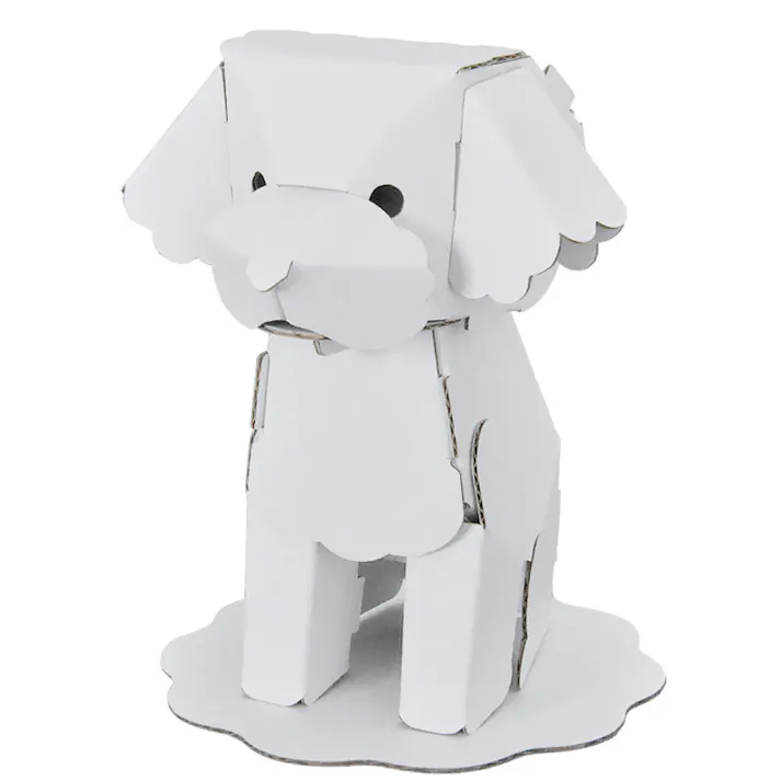 【5点まとめ買い】hacomo kids 動物シリーズ トイプードル ダンボール工作キット × 5点 のりもハサミも不要!ダンボール素材から出来た工作キット(hacomo)の動物シリーズ。 工具のいらない段ボール工作キット。 【送料込み】