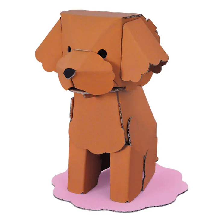 【5点まとめ買い】hacomo kids 動物シリーズ トイプードル ダンボール工作キット × 5点 のりもハサミも不要!ダンボール素材から出来た工作キット(hacomo)の動物シリーズ。 工具のいらない段ボール工作キット。 【送料込み】
