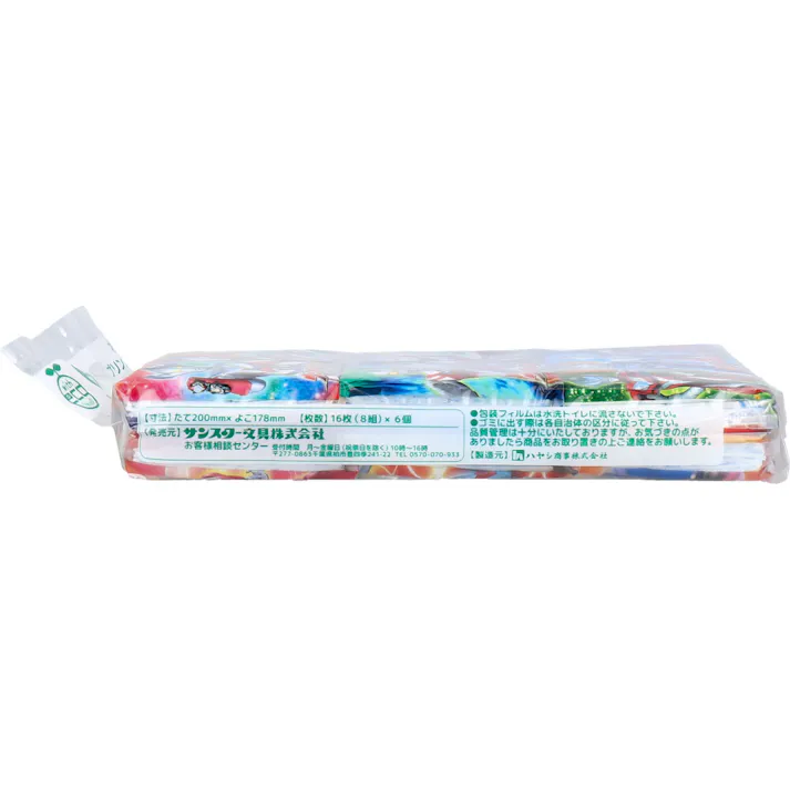 【30点まとめ買い】水に流せるプリントティシュ ウルトラヒーローズ 16枚(8組)×6個入 × 30点 水に流せるティシュ。 このパッケージは、環境にやさしい植物由来成分を含むインキを使用しています。 【送料込み】