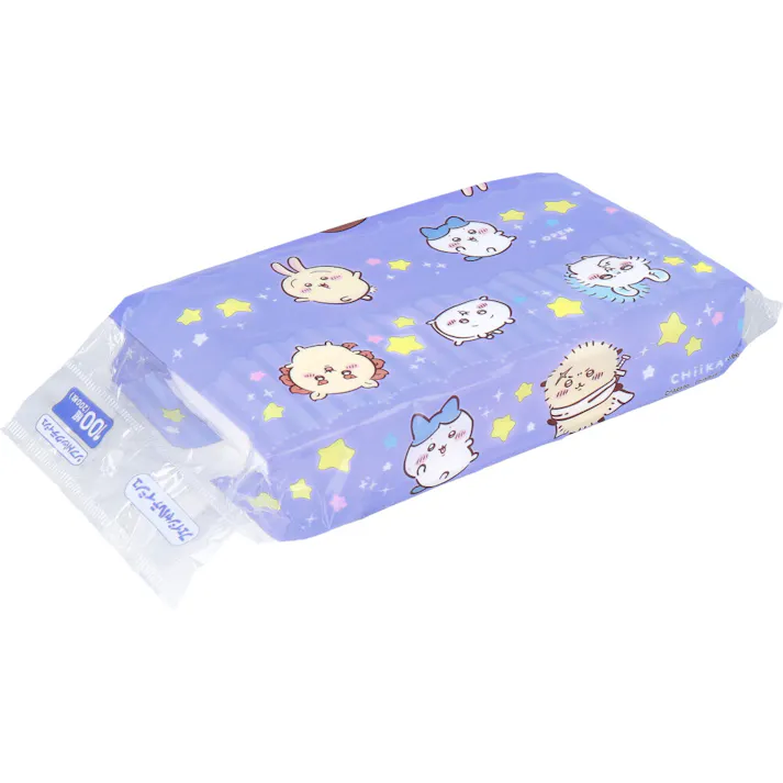 【10点まとめ買い】ちいかわ フェイシャルティシュ ソフトパックティシュ 200枚(100組)入 × 10点 吊り下げて省スペース!! 外出先・車の中で。 【送料込み】