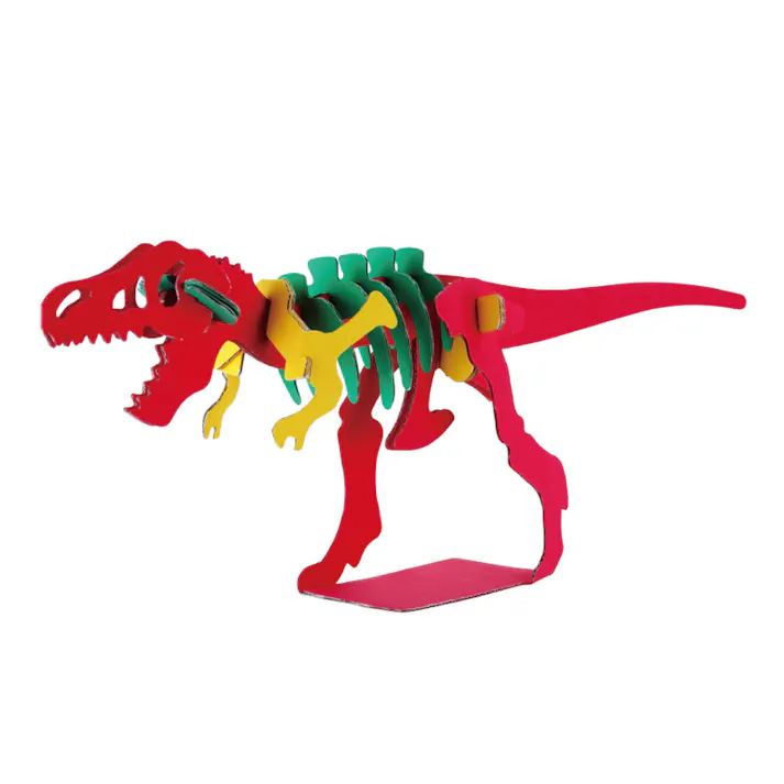 【10点まとめ買い】hacomo kids 恐竜シリーズ ティラノサウルス ダンボール工作キット × 10点 のりもハサミも不要!ダンボール素材から出来た工作キット(hacomo)の恐竜シリーズ。 工具のいらない段ボール工作キット。 【送料込み】