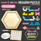 【3点まとめ買い】木製! ひらめき 図形パズル HEXAGON PUZZLE(ヘキサゴンパズル) × 3点 14ピースで組み合わせ20種類!6歳から100歳まで基礎脳力トレーニング! あと1ピースがキマらない・・・! 【送料込み】