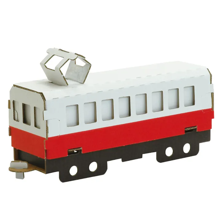 【10点まとめ買い】hacomo 乗り物シリーズ 電車(赤) ダンボール工作キット × 10点 のりもハサミも不要!ダンボール素材から出来た工作キット(hacomo)の乗り物シリーズ。 工具のいらない段ボール工作キット。 【送料込み】