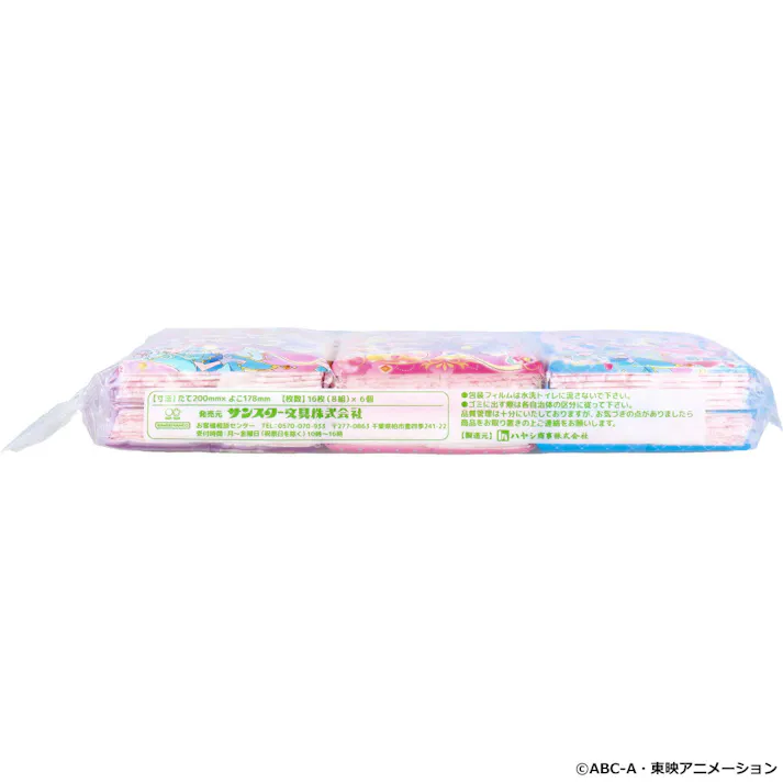 【20点まとめ買い】名探偵プリキュア! 水に流せるプリントティシュ 16枚(8組)×6個入 × 20点 水に流せるティシュ。 このパッケージはフィルムの厚みを薄くすることにより、廃棄プラスチック量を削減しています。 【送料込み】