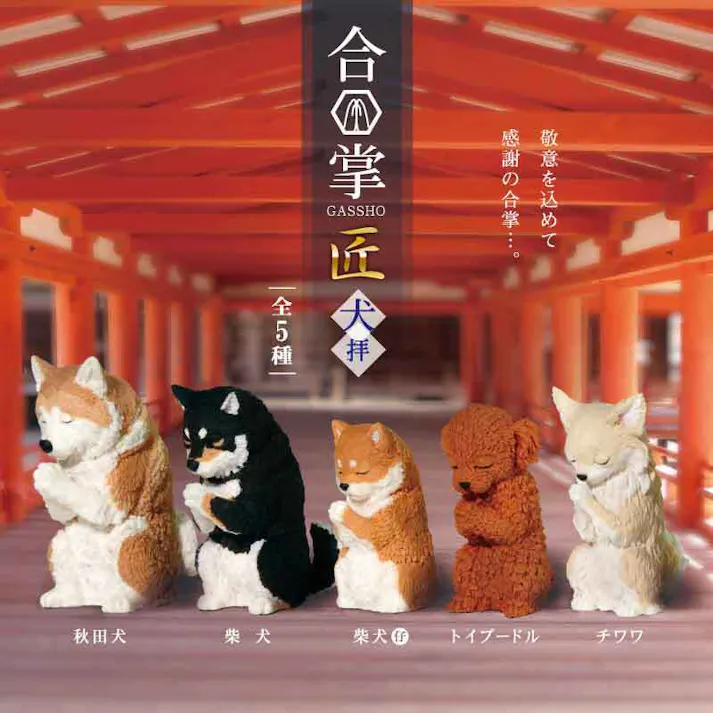 【10点まとめ買い】フィギュア 合掌 匠 犬拝 BOX 1個入 × 10点 大人気の合掌シリーズの犬だけのアソート! 犬好きにはたまりません♪ 犬たちが両手を合わせ目を閉じるというシュールさが人気のフィギュア「合掌」。 【送料込み】