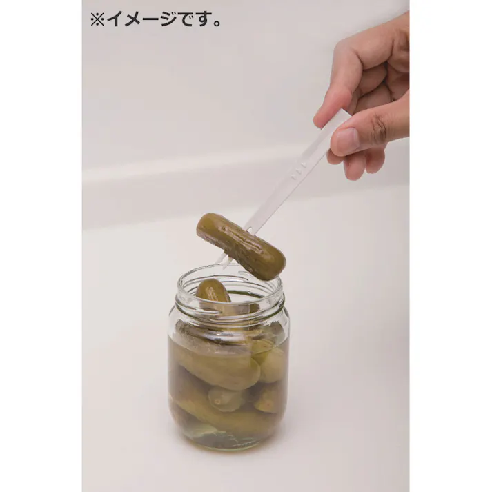 【10点まとめ買い】穴あきスプーン&ピック KK-393 × 10点 穴あきスプーンとピックが一体化。 汁切りしてすくえる!刺して取り出せる! 【送料込み】