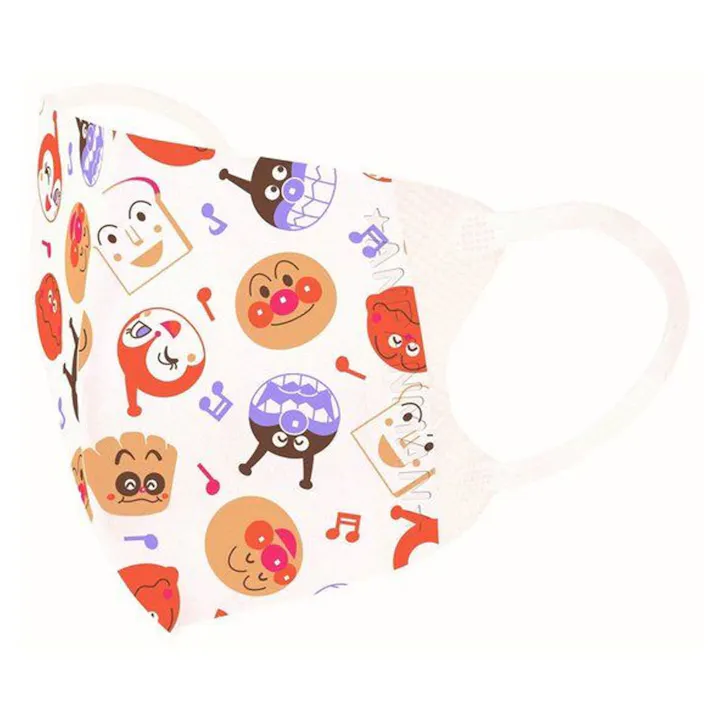 【10点まとめ買い】ちいさな立体マスク アンパンマン おかおとおんぷ♪柄 5枚入 × 10点 お子様の顔にフィット! 2~4歳のお子様や顔がちいさなお子様用のちいさな立体マスクです。 【送料込み】