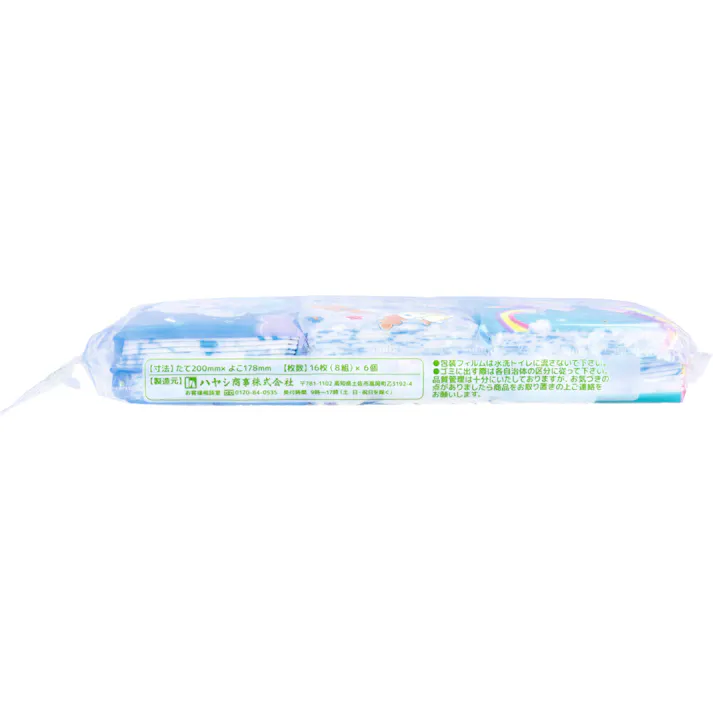 【10点まとめ買い】シナモロール 水に流せるプリントティシュ 16枚(8組)×6個入 × 10点 水に流せるティシュ。 「シナモロール」のキャラクタープリント入、6パックティシュです。 【送料込み】