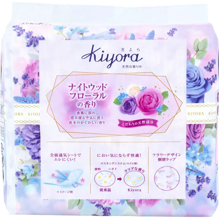 【10点まとめ買い】ソフィ Kiyora おりものシート ナイトウッドフローラルの香り 72個入 × 10点 天然成分配合の香りつづく! 癒しの天然の香り。 【送料込み】