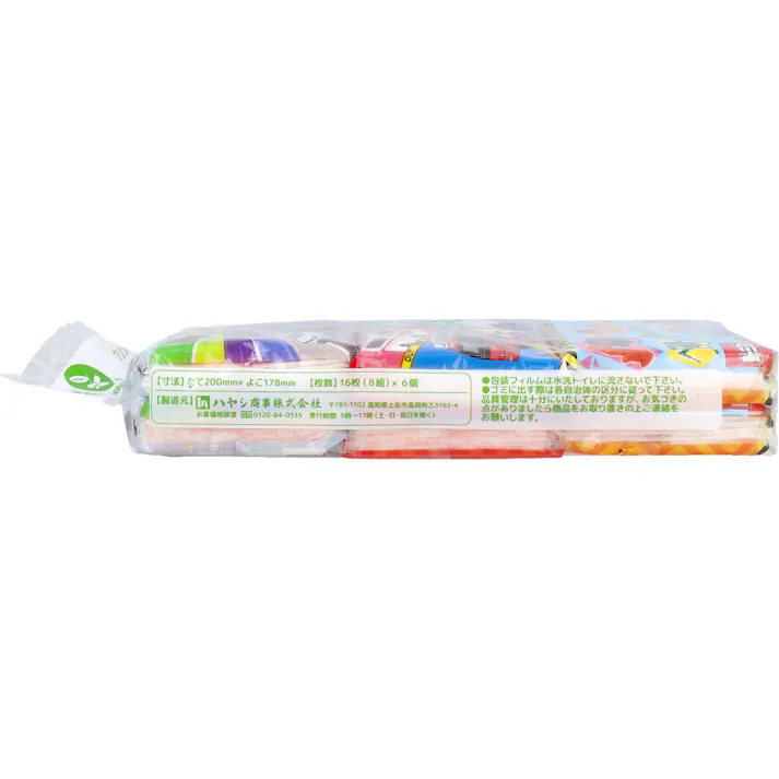 【30点まとめ買い】トミカ 水に流せるプリントティシュ 16枚(8組)×6個入 × 30点 水に流せるティシュ! このパッケージは、環境にやさしい植物由来成分を含むインキを使用しています。 【送料込み】
