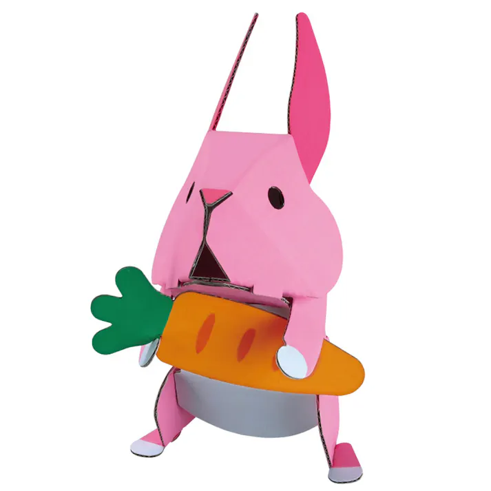 【5点まとめ買い】hacomo kids 動物シリーズ うさぎ ダンボール工作キット × 5点 のりもハサミも不要!ダンボール素材から出来た工作キット(hacomo)の動物シリーズ。 工具のいらない段ボール工作キット。 【送料込み】