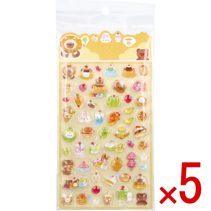 【5点まとめ買い】ぷくちゅるシール2 スイーツアニマル メープル 1枚入 × 5点 ぷくちゅるシール。 対象年齢:6歳以上。 【送料込み】