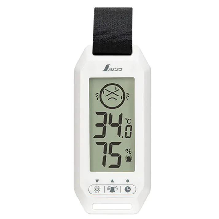 【3点まとめ買い】ポータブル簡易熱中症計 Basic 防塵・防水 73238 × 3点 熱中症やインフルエンザの注意レベルを音とアイコンでお知らせ 取り付けに便利なバンド付。 【送料込み】