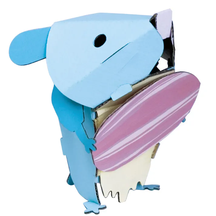 【5点まとめ買い】hacomo kids 動物シリーズ ハムスター ダンボール工作キット × 5点 のりもハサミも不要!ダンボール素材から出来た工作キット(hacomo)の動物シリーズ。 工具のいらない段ボール工作キット。 【送料込み】
