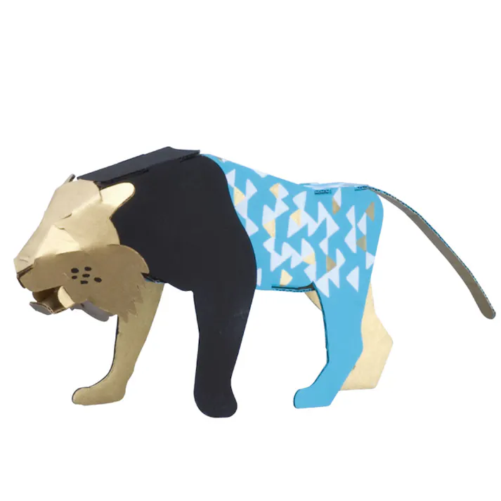 【10点まとめ買い】hacomo kids 動物シリーズ トラ ダンボール工作キット × 10点 のりもハサミも不要!ダンボール素材から出来た工作キット(hacomo)の動物シリーズ。 工具のいらない段ボール工作キット。 【送料込み】