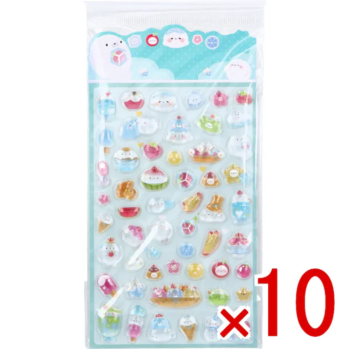 【10点まとめ買い】ぷくちゅるシール2 スイーツアニマル アザラシ 1枚入 × 10点 ぷくちゅるシール。 対象年齢:6歳以上。 【送料込み】
