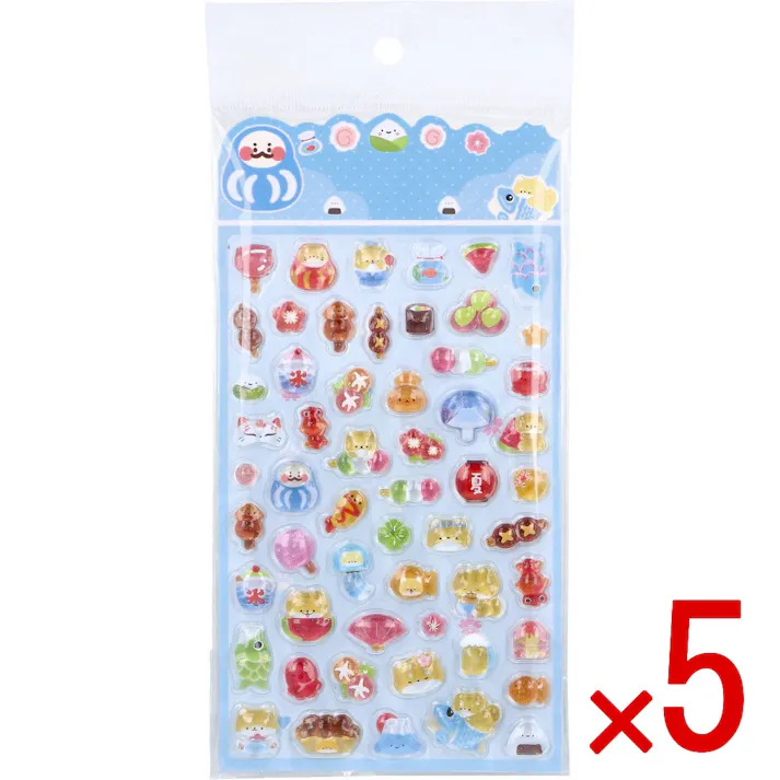 【5点まとめ買い】ぷくちゅるシール2 フードアニマル おまつり 1枚入 × 5点 ぷくちゅるシール。 対象年齢:6歳以上。 【送料込み】