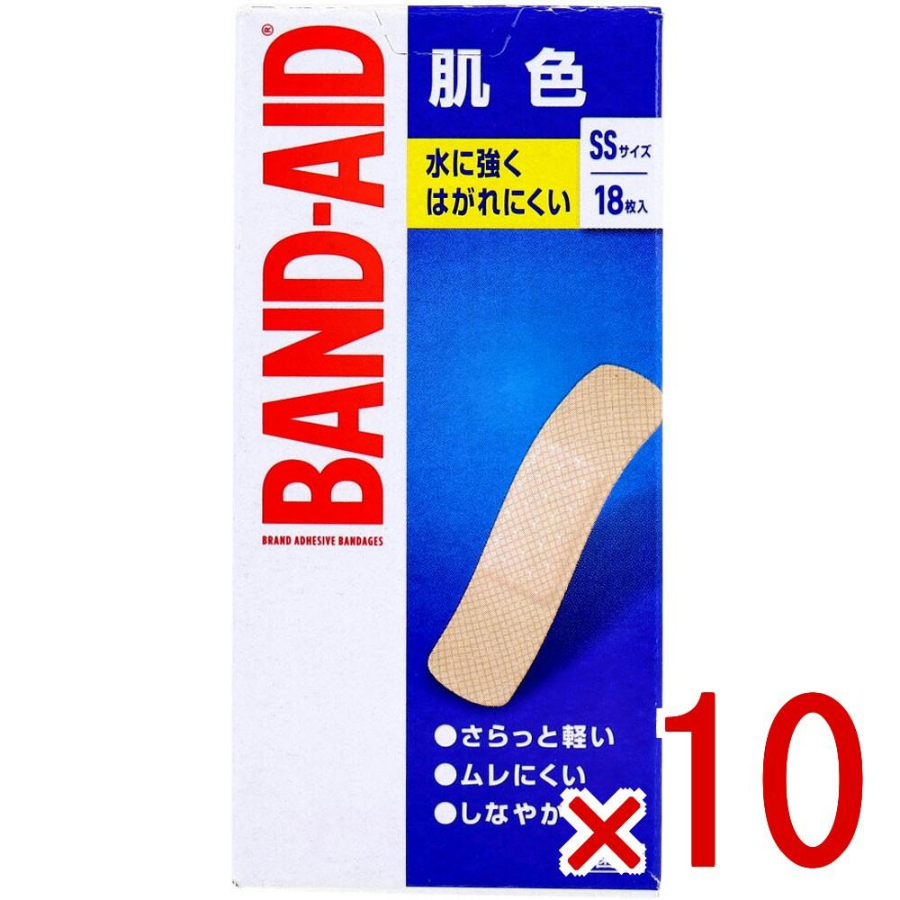 10点まとめ買い】バンドエイド 肌色 SSサイズ 18枚入 × 10点 はがれ