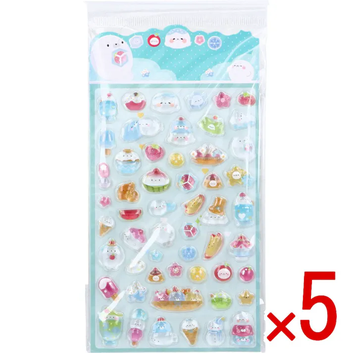 【5点まとめ買い】ぷくちゅるシール2 スイーツアニマル アザラシ 1枚入 × 5点 ぷくちゅるシール。 対象年齢:6歳以上。 【送料込み】